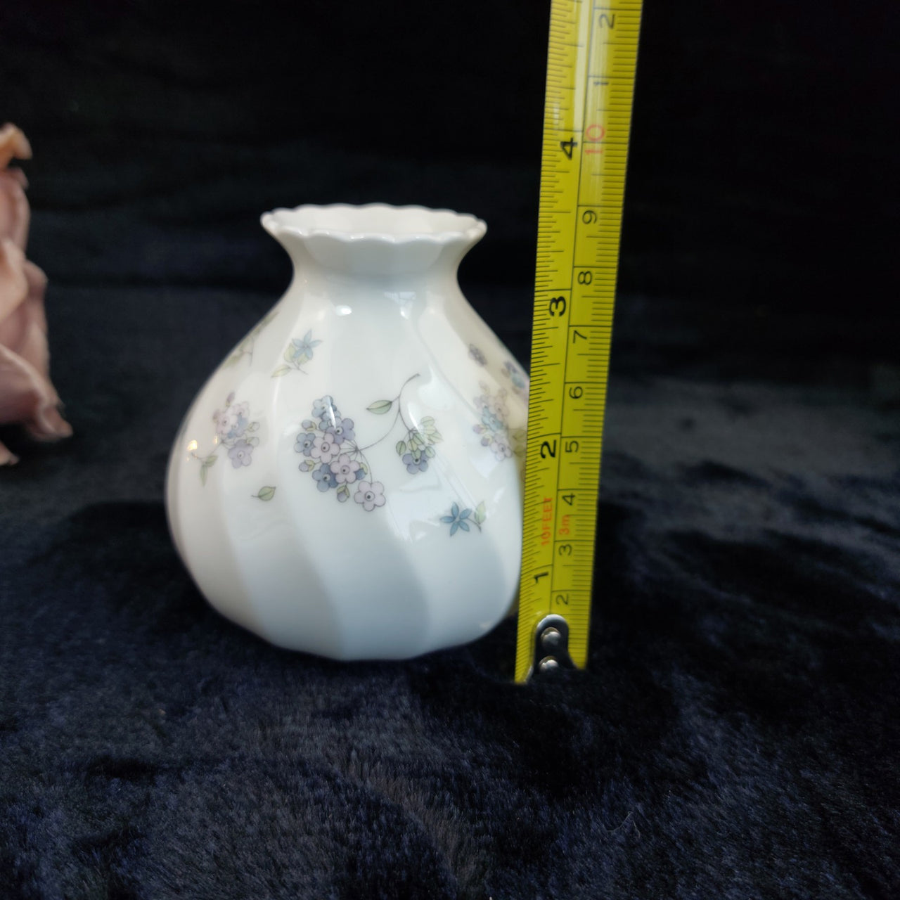 Wedgwood & Spode Bone China Trinket Dish & Vase Set - Floral Gold Vintage Rim5