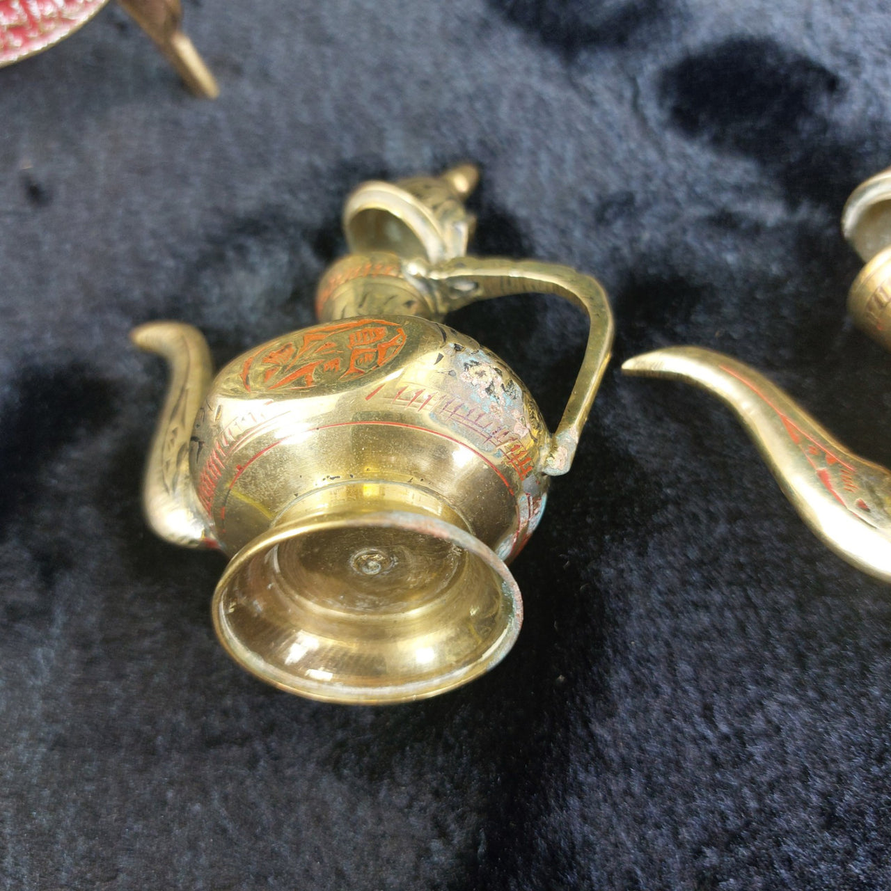 Brass Religious Jerusalem Plaque & Pic Holder & 2×Pitcher Collectable decor gold11