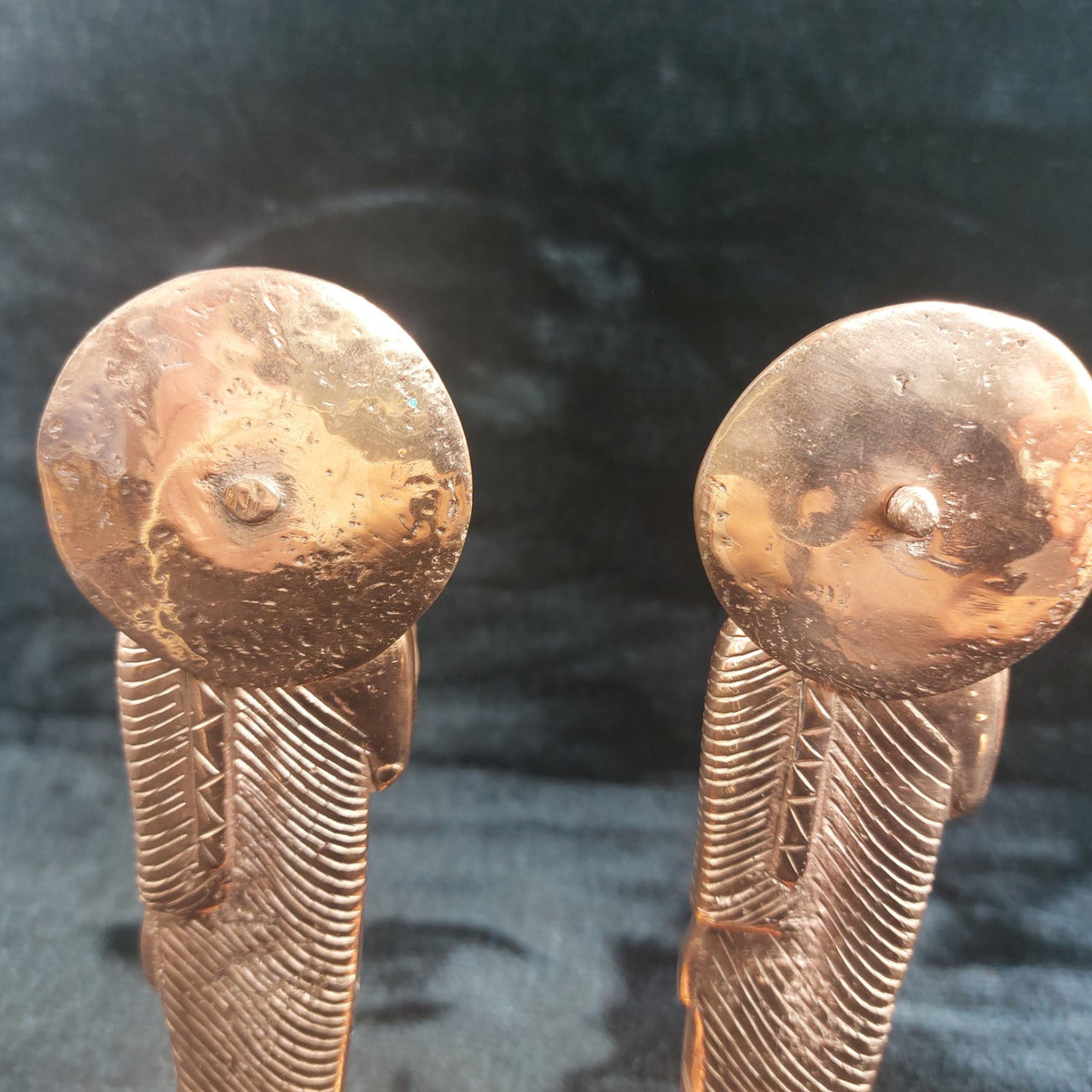 Very Rare Copper Buddha Statues Pair  , Possibly Antique, Good, xmas, 19cm gift10