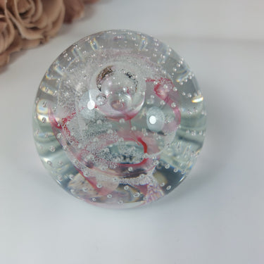 Murano Style Glass Paperweight  Swirl Bubbles Art Handcrafted  0.5 kg1
