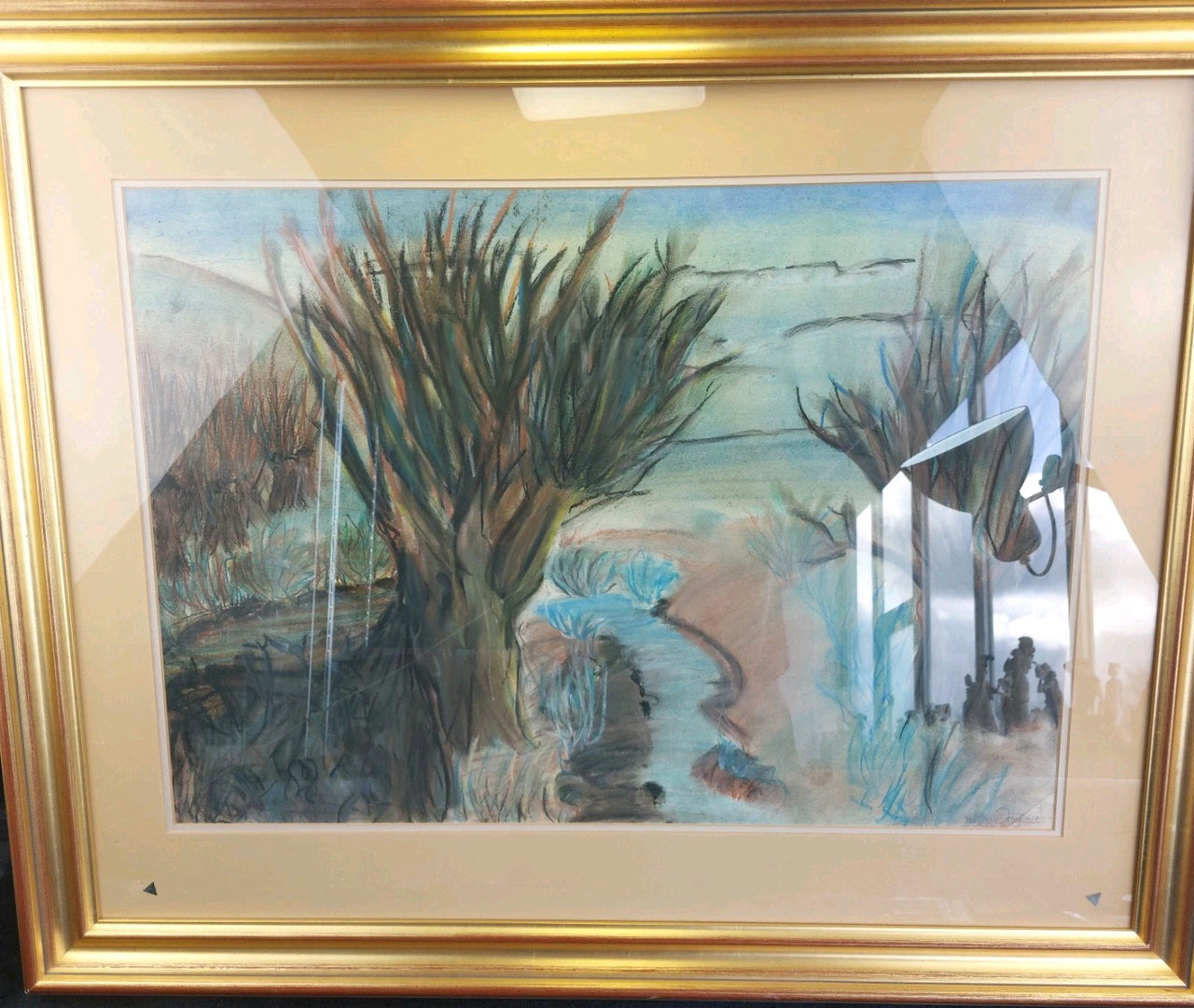 Wendy Original Draycott Pastel Artwork – Framed River Landscape Painting Canvas4