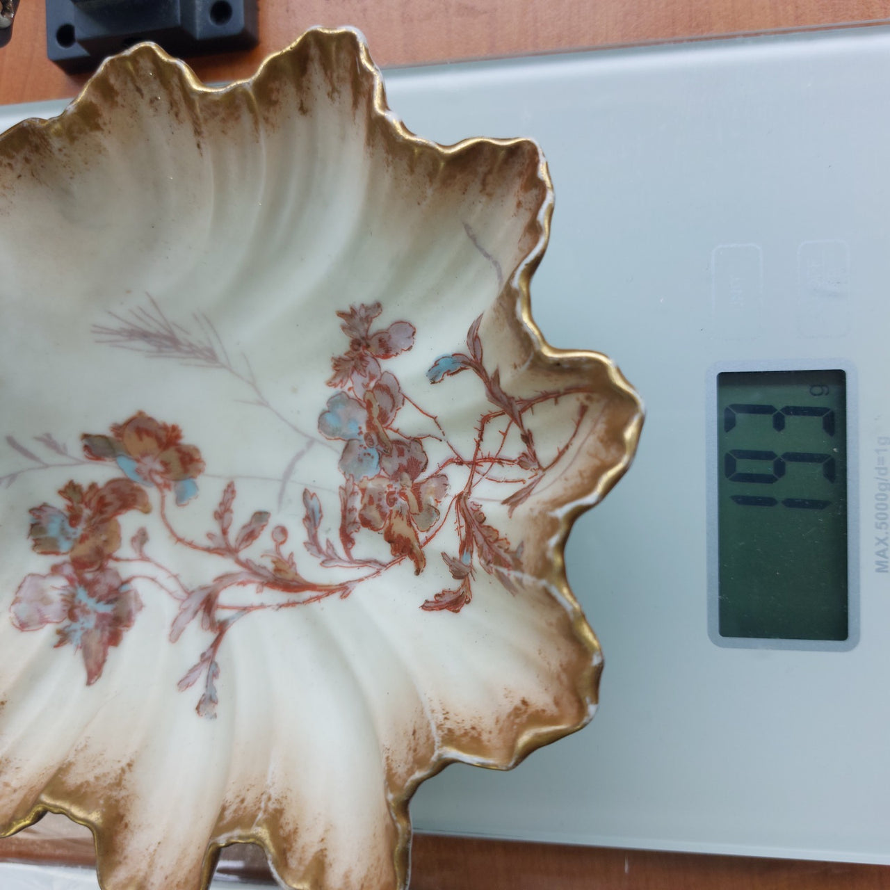 Limoges France Bowl A. Lanternier Antique Shell Dish Floral Gilded Trim decor14