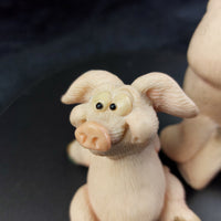 Thumbnail for 1997 Piggin’ Headaches Handmade Pig Figurines – Comical Set of 2,  Resin Pigs 3