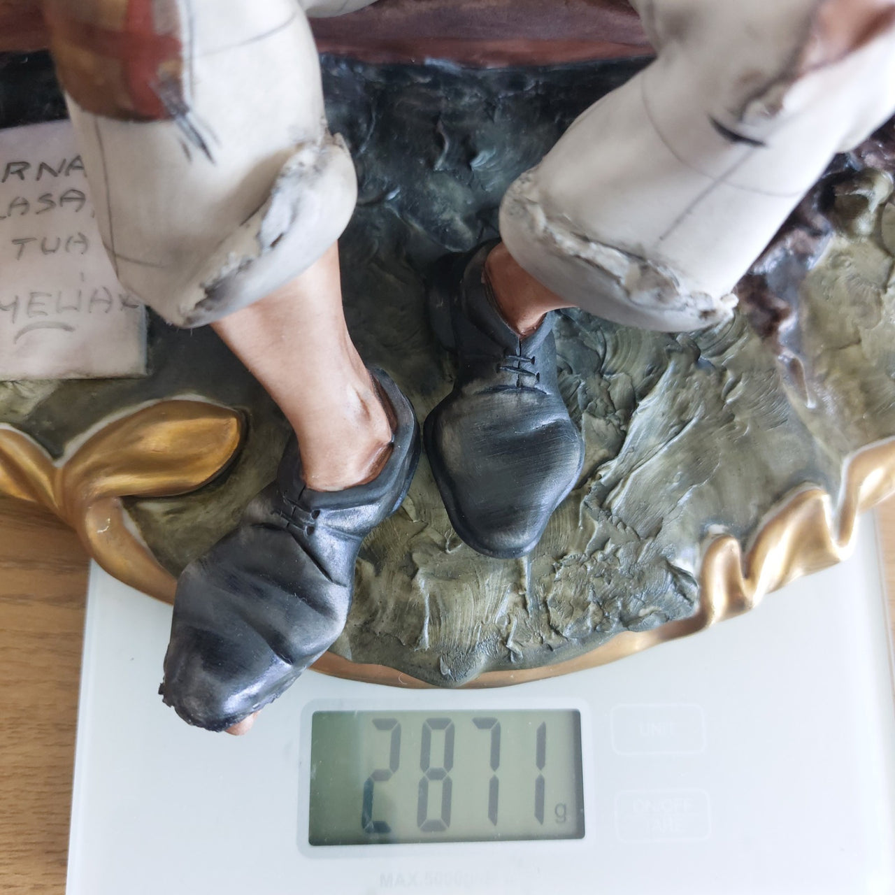 Capodimonte Figurine Old Man on Bench –6.7" Vintage Ceramic Italian Sculpture23