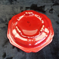 Thumbnail for Royal Doulton Flambe Noke Bowl Scenic Red Transferware Dish, England chipped.10