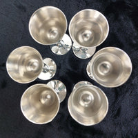 Thumbnail for Sheffield Plated Silver Goblets & Tray Set 7pc EPNS Ornate Engraved Vintage Deco13