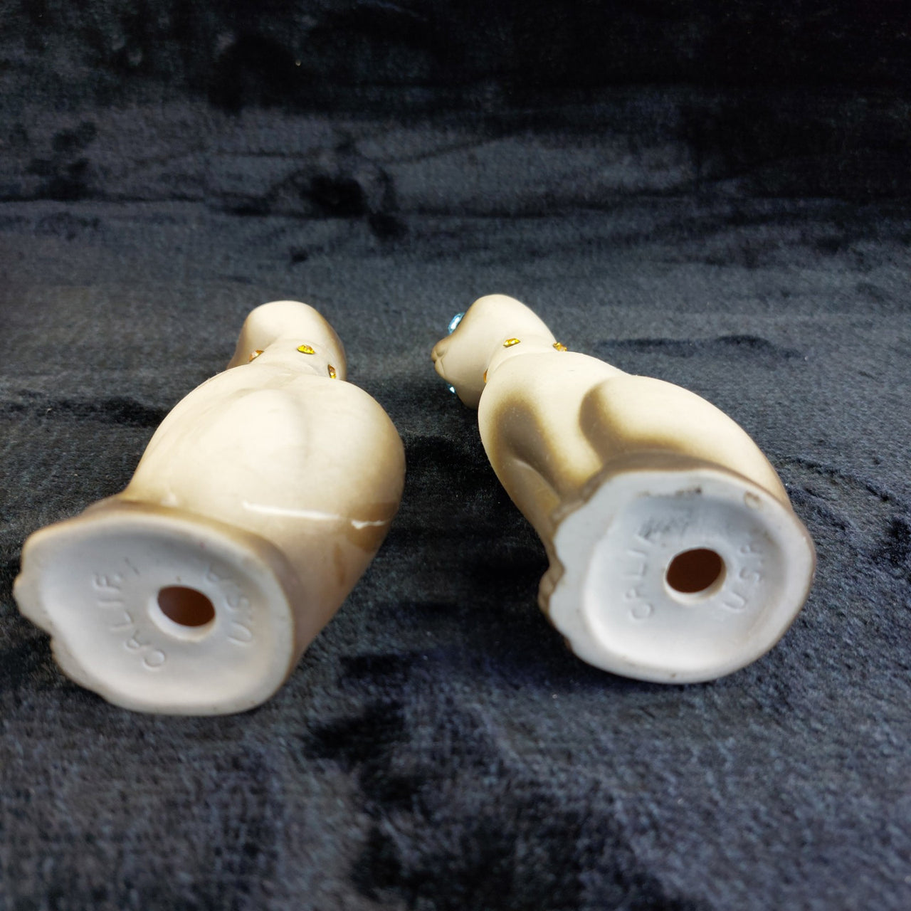 California Vintage USA Siamese Cat Figurines Pair – One Repaired - 6.75" Display13