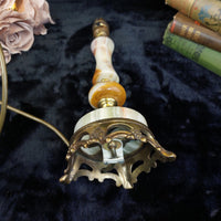 Thumbnail for Vintage Onyx & Brass Table Lamp with Ornate Claw Foot Base Working Condition9