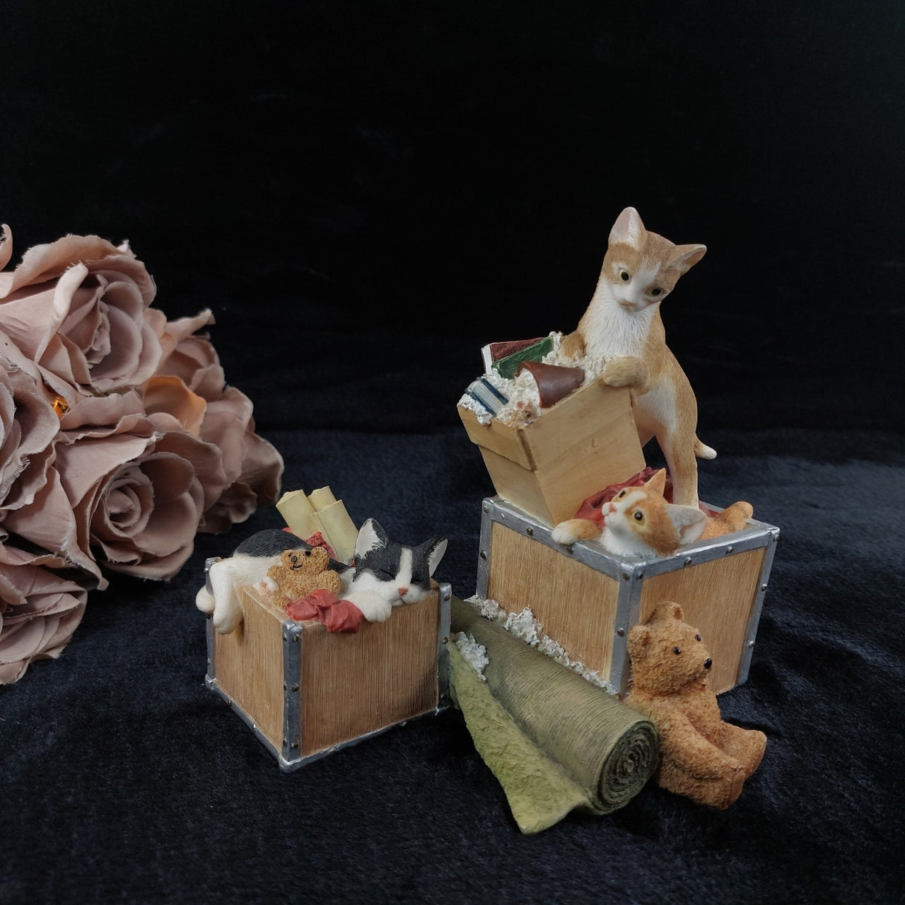 Sherratt & Simpson Cats Good Figurine Moving House 2004 Resin Ornament Fine 6.5"0