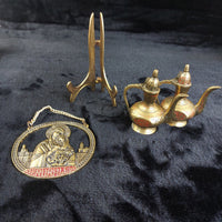 Thumbnail for Brass Religious Jerusalem Plaque & Pic Holder & 2×Pitcher Collectable decor gold15