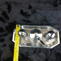 Thumbnail for Falcon Plate  Condiment Set Cobalt Liners Mustard Salt Pepper Tray England 17.5c18