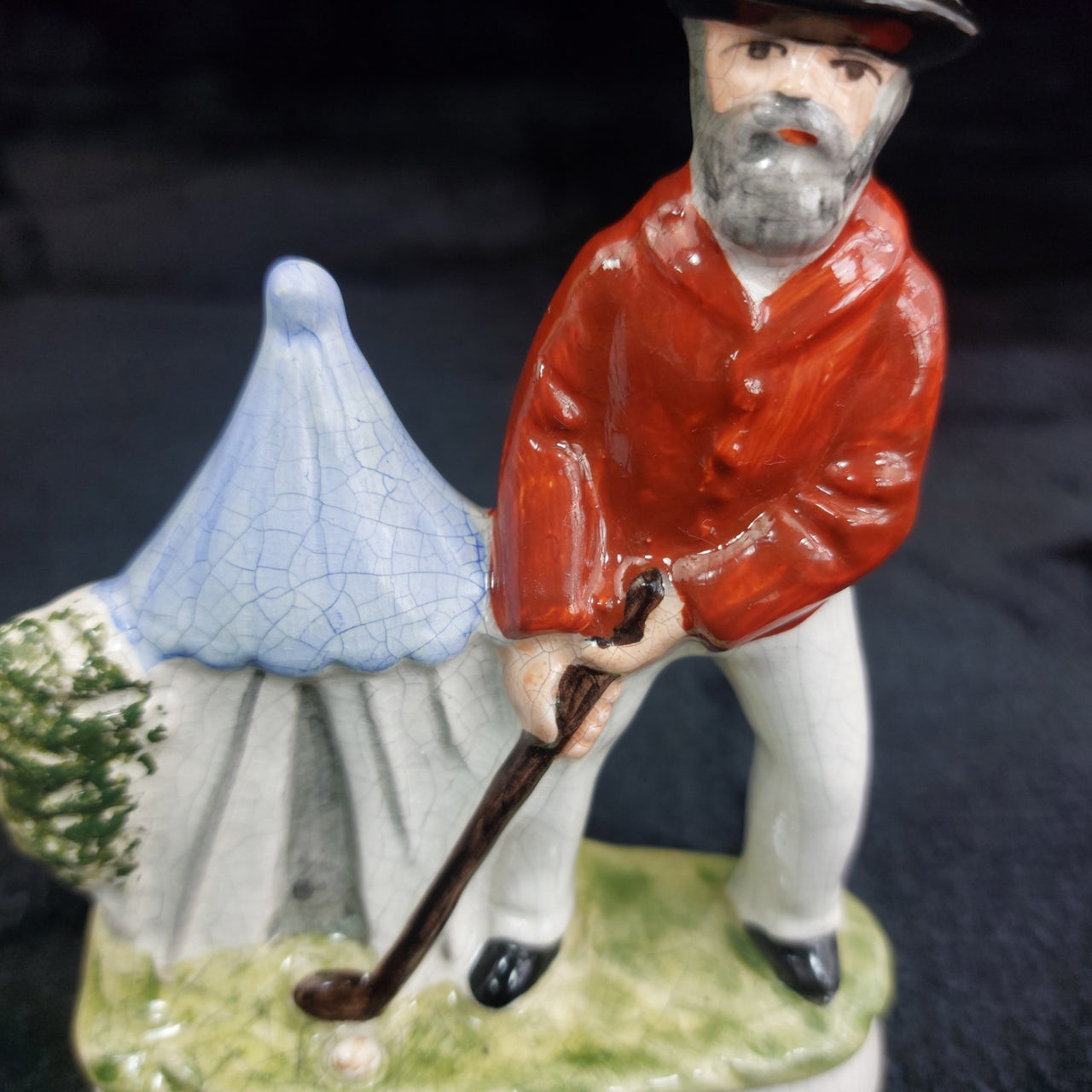 Staffordshire Old Tom Morris Young Tom Figurines Golf Hand Paint decor Pottery10