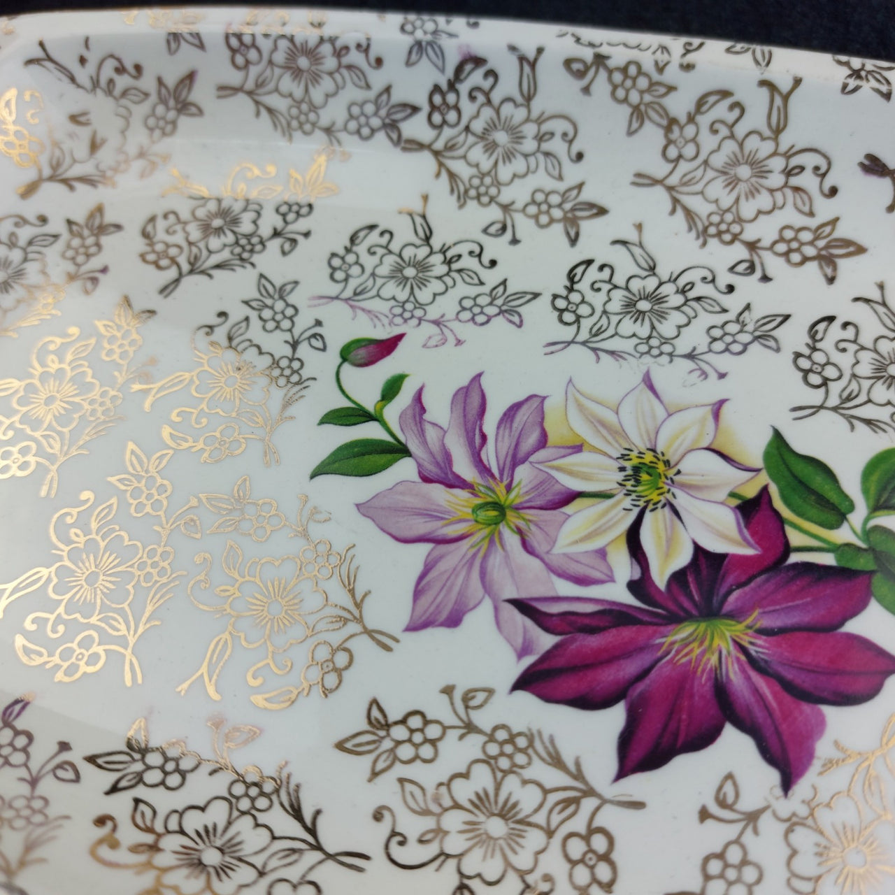 James Kent Ltd "Pearl Delight" Dessert Set English Vintage Floral Plate Dish13