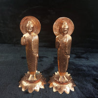 Thumbnail for Very Rare Copper Buddha Statues Pair  , Possibly Antique, Good, xmas, 19cm gift5