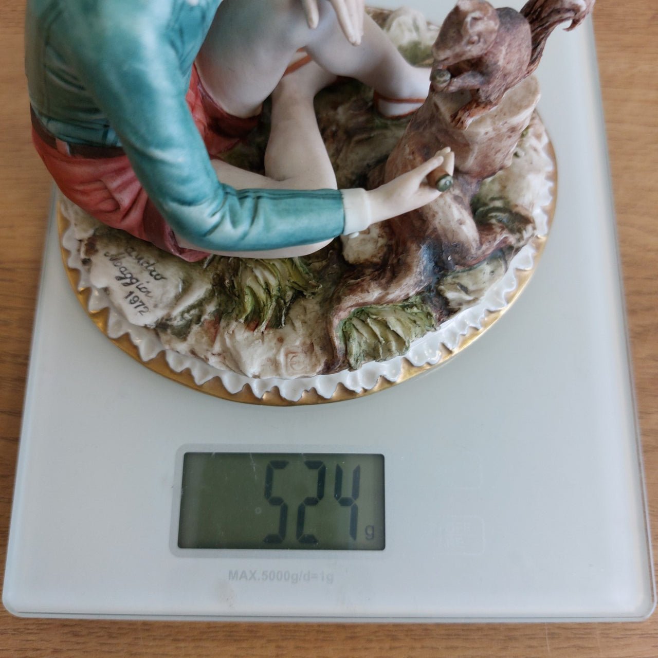 1972 Sandro Maggioni Capodimonte Figurine Porcelain Boy Feeding Squirrel –chip18