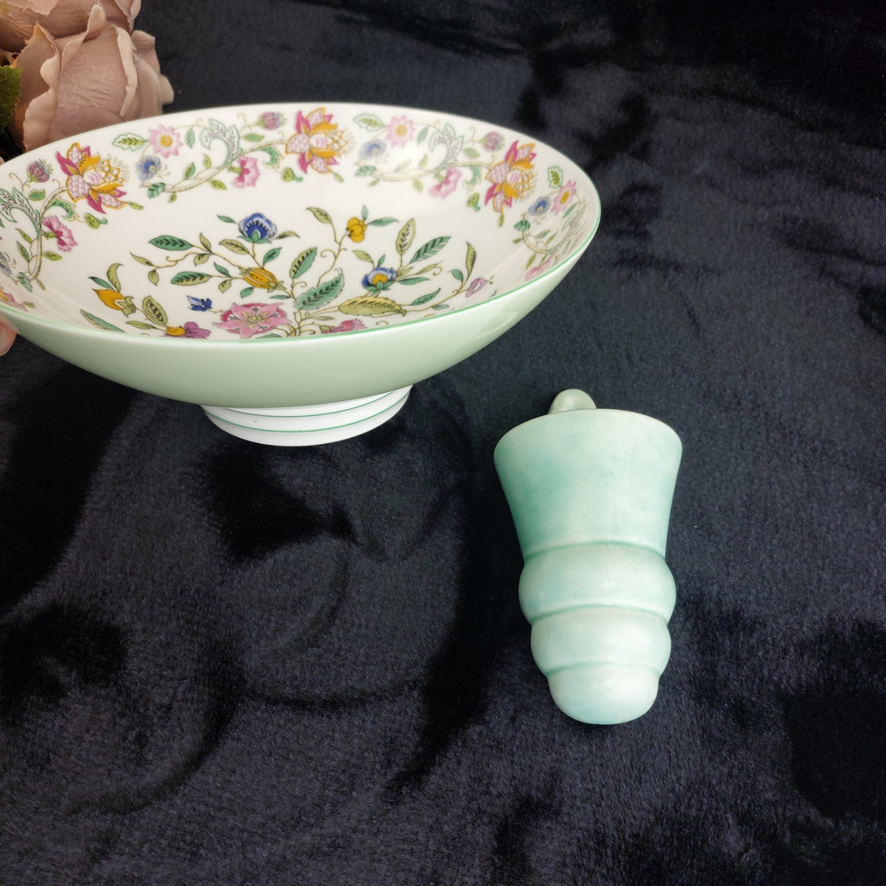 Haddon Minton Hall Bone China  Floral Bowl – Vintage English Dish 7.5" gift13