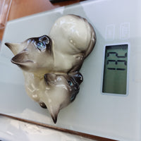 Thumbnail for Beswick Siamese Cat Pair Figurine Vintage Good England Ceramic 3.5x5