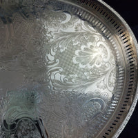 Thumbnail for Sheffield Plated Silver Goblets & Tray Set 7pc EPNS Ornate Engraved Vintage Deco22