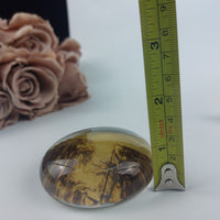 Thumbnail for Vintage possibly ( antique) Glass DomePaperweight 160gr – Sepia Scenic Image –4
