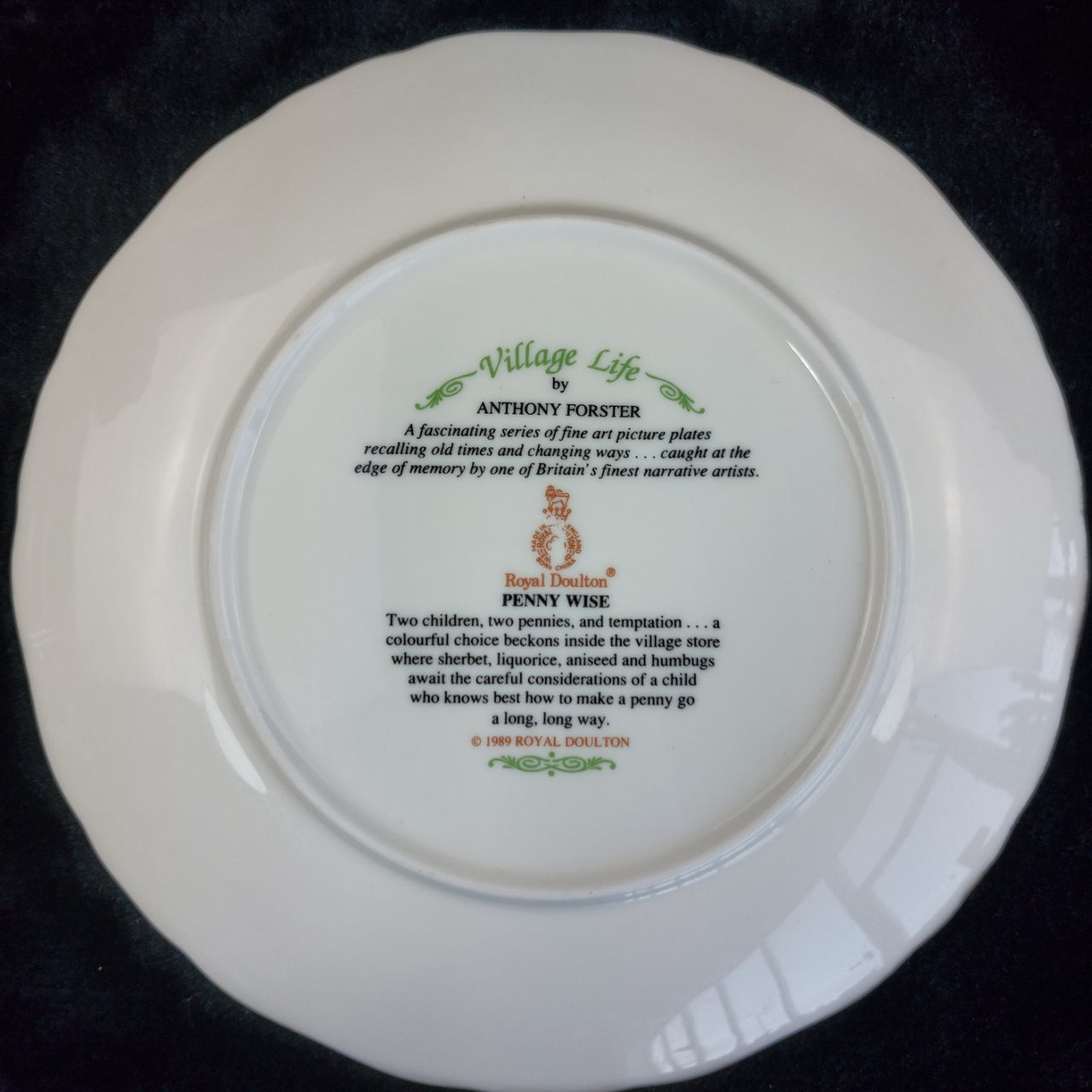 Royal Doulton "Penny Wise" Plate – Village Life by Anthony Forster Vintage 19897