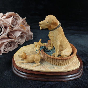 Border Fine Arts Golden Labrador & Pups signed D.Geenty  1980 decor bookshelf1