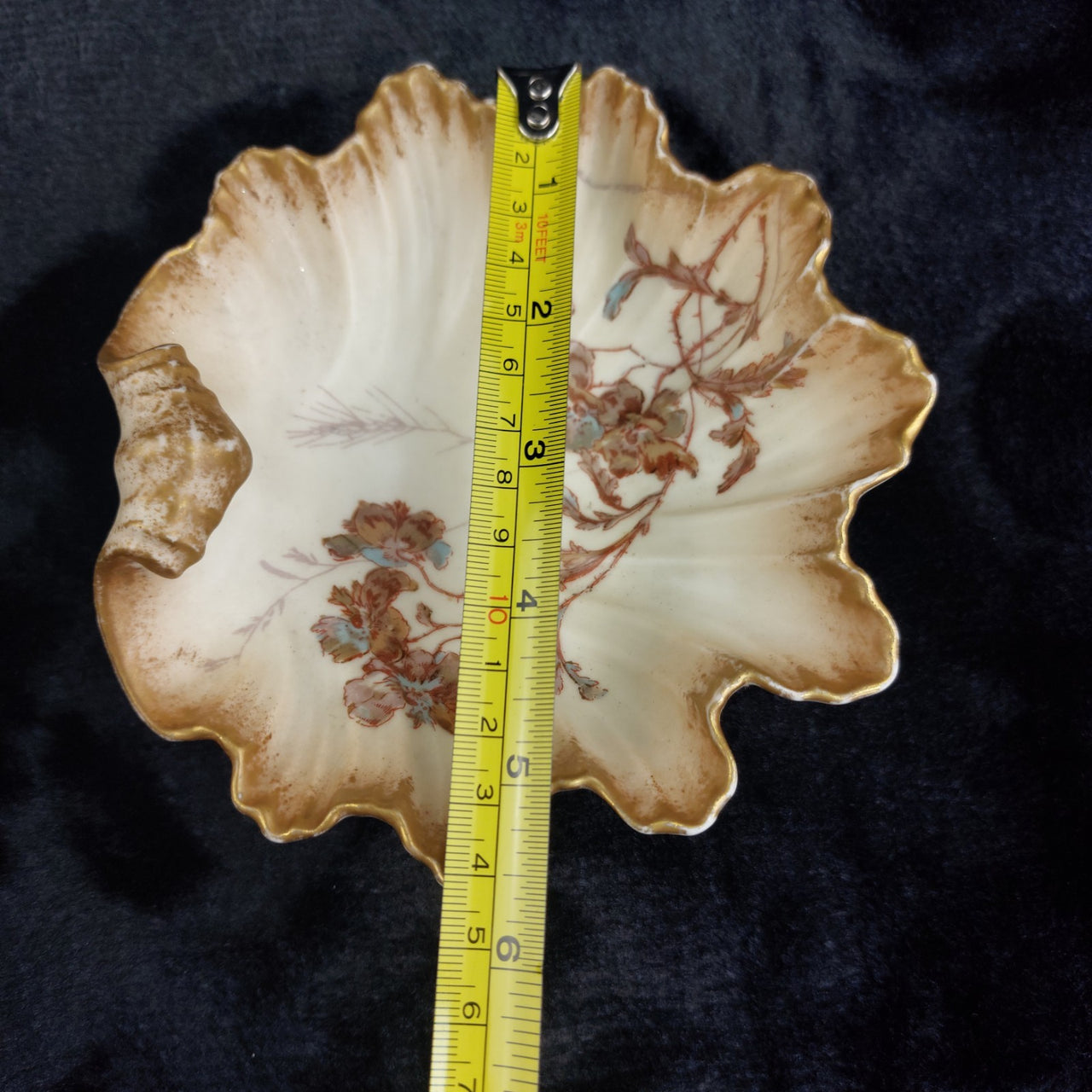 Limoges France Bowl A. Lanternier Antique Shell Dish Floral Gilded Trim decor13