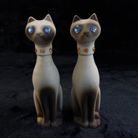 Thumbnail for California Vintage USA Siamese Cat Figurines Pair – One Repaired - 6.75