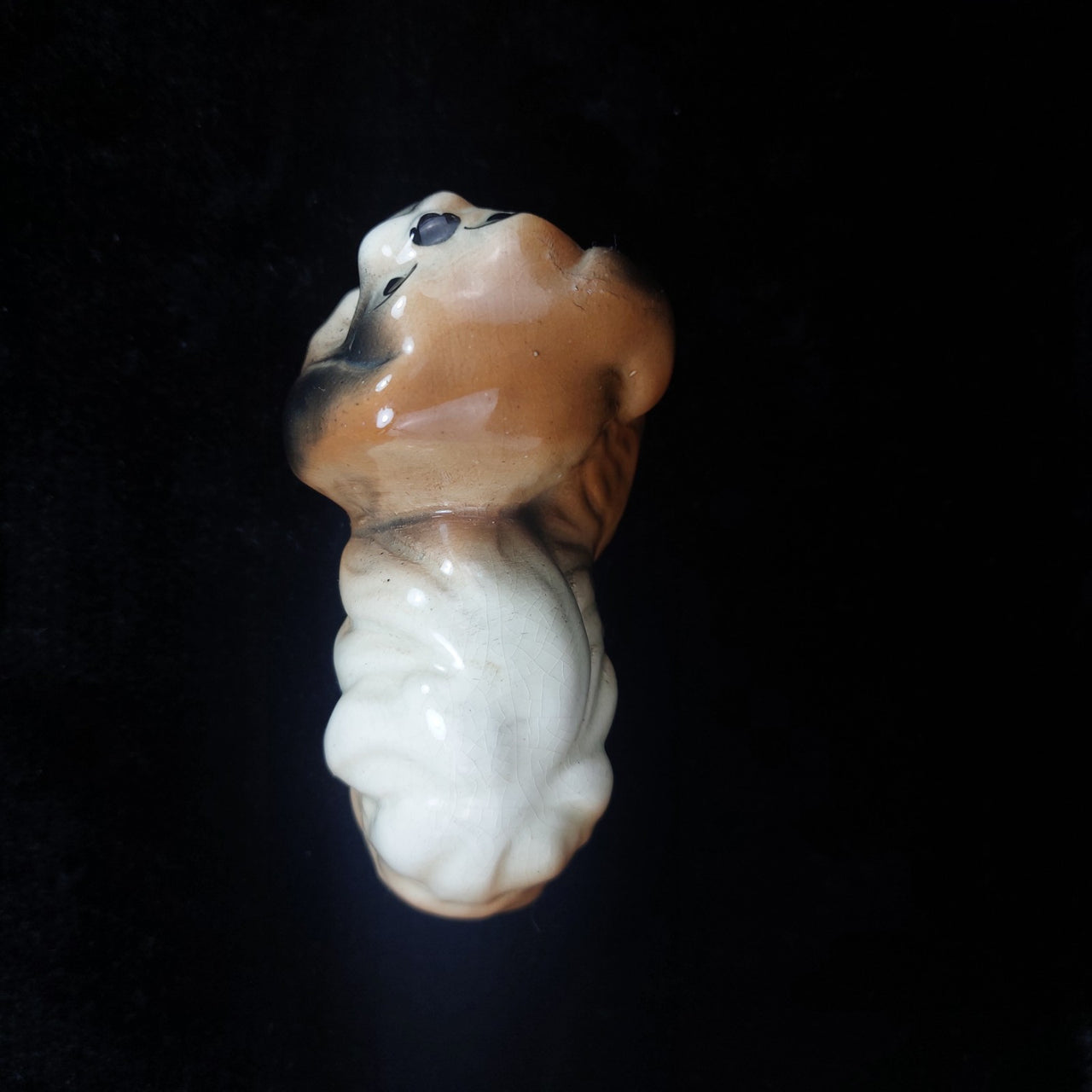Antique Pekingese Dog Figurine HandPainted China European c.1900 Cream Tan 11cm4