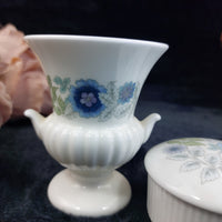 Thumbnail for Wedgwood Bone China Mini Vase & Trinket Box - Blue Floral -England Traditional3