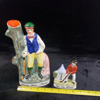 Thumbnail for Staffordshire Old Tom Morris Young Tom Figurines Golf Hand Paint decor Pottery3