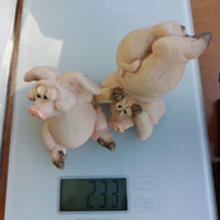 Thumbnail for 1997 Piggin’ Headaches Handmade Pig Figurines – Comical Set of 2,  Resin Pigs 3