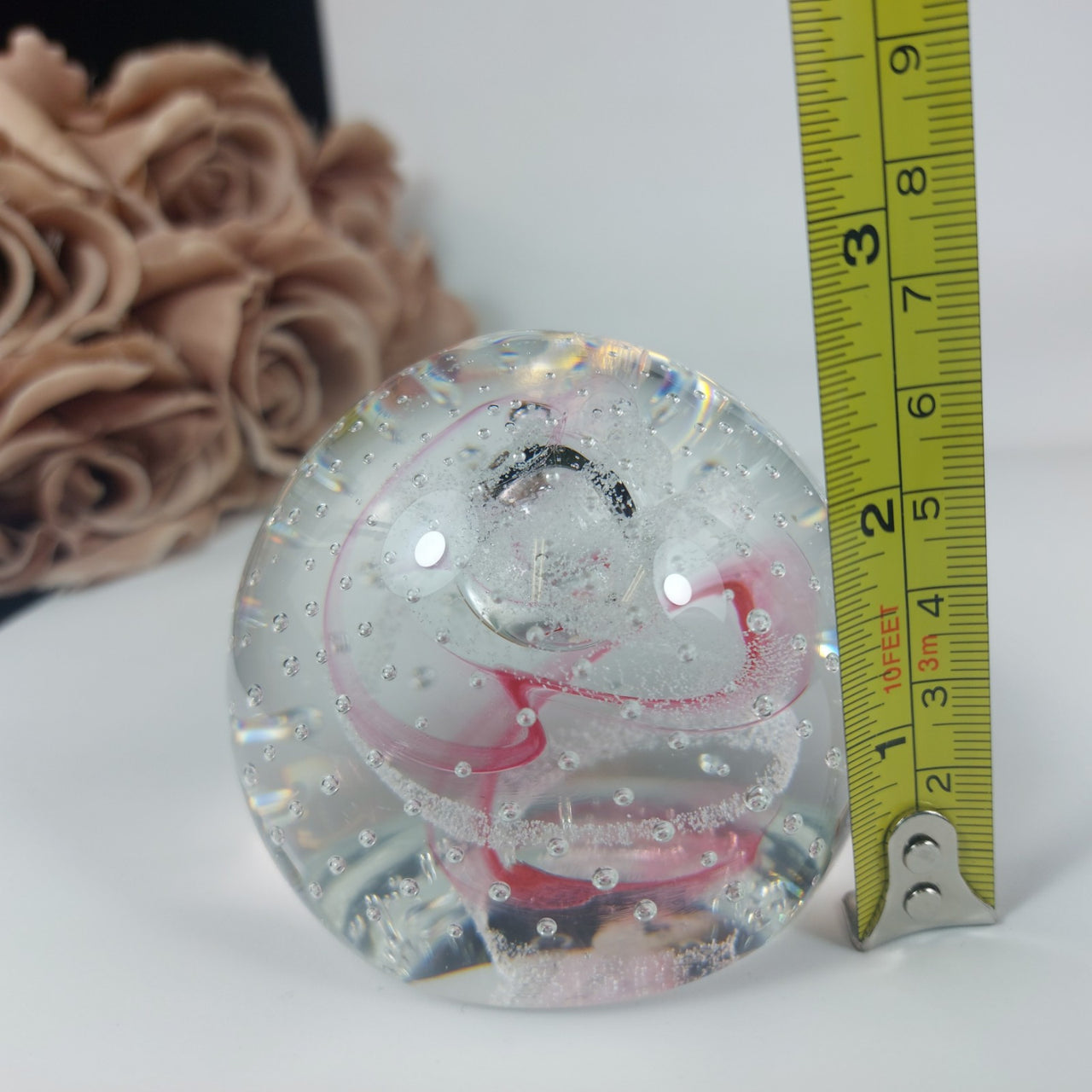 Murano Style Glass Paperweight  Swirl Bubbles Art Handcrafted  0.5 kg3