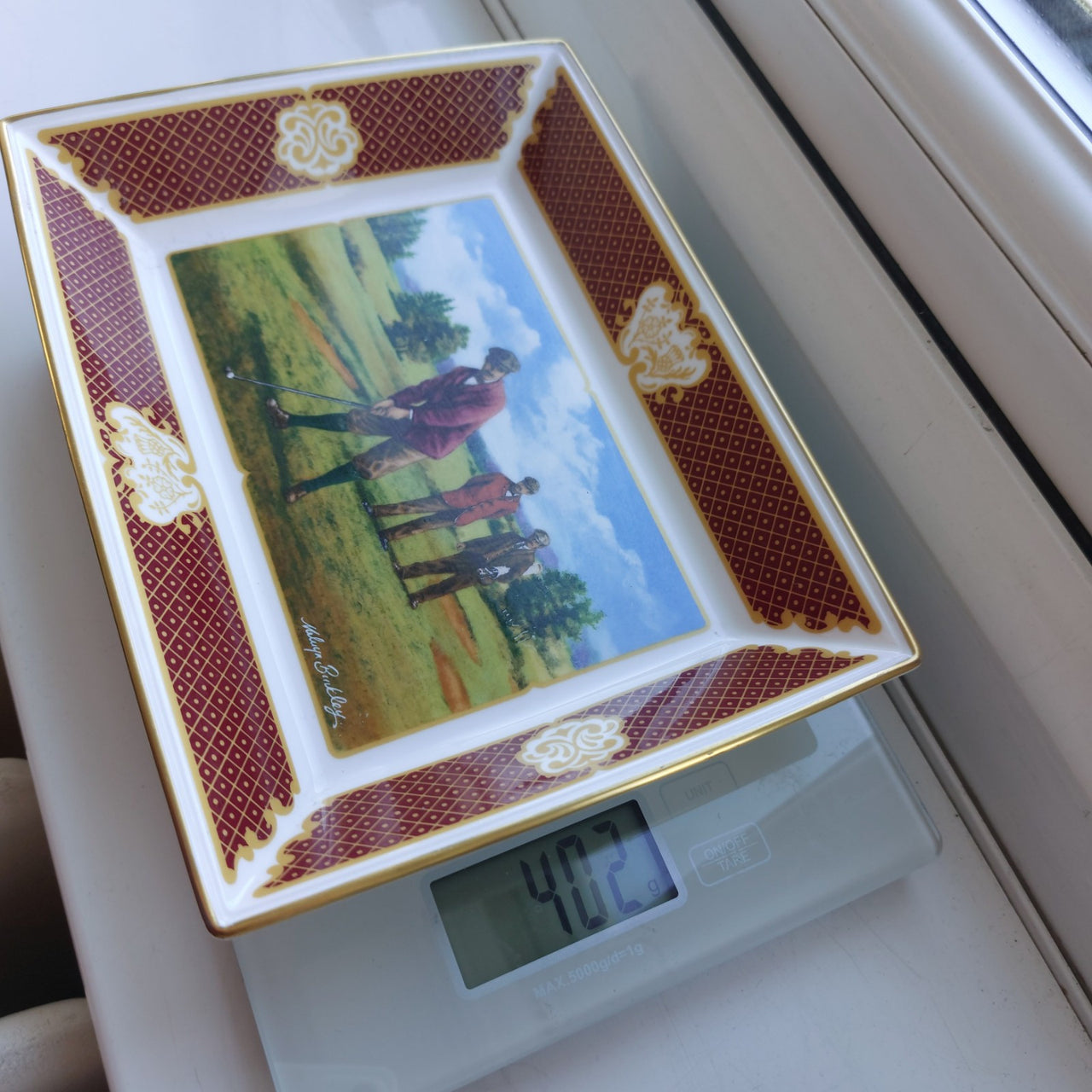 Royal Worcester Golfing Golf Scene Melvyn Buckley – Collection Plate China Bone12