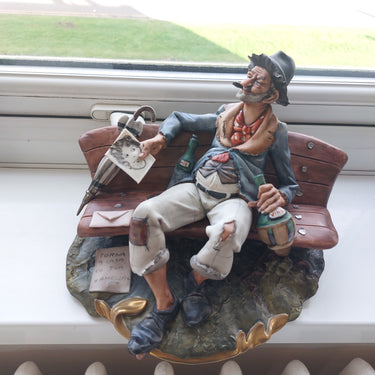 Capodimonte Figurine Old Man on Bench –6.7