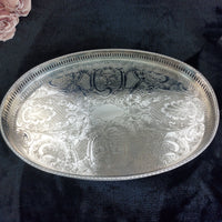 Thumbnail for Sheffield Plated Silver Goblets & Tray Set 7pc EPNS Ornate Engraved Vintage Deco17