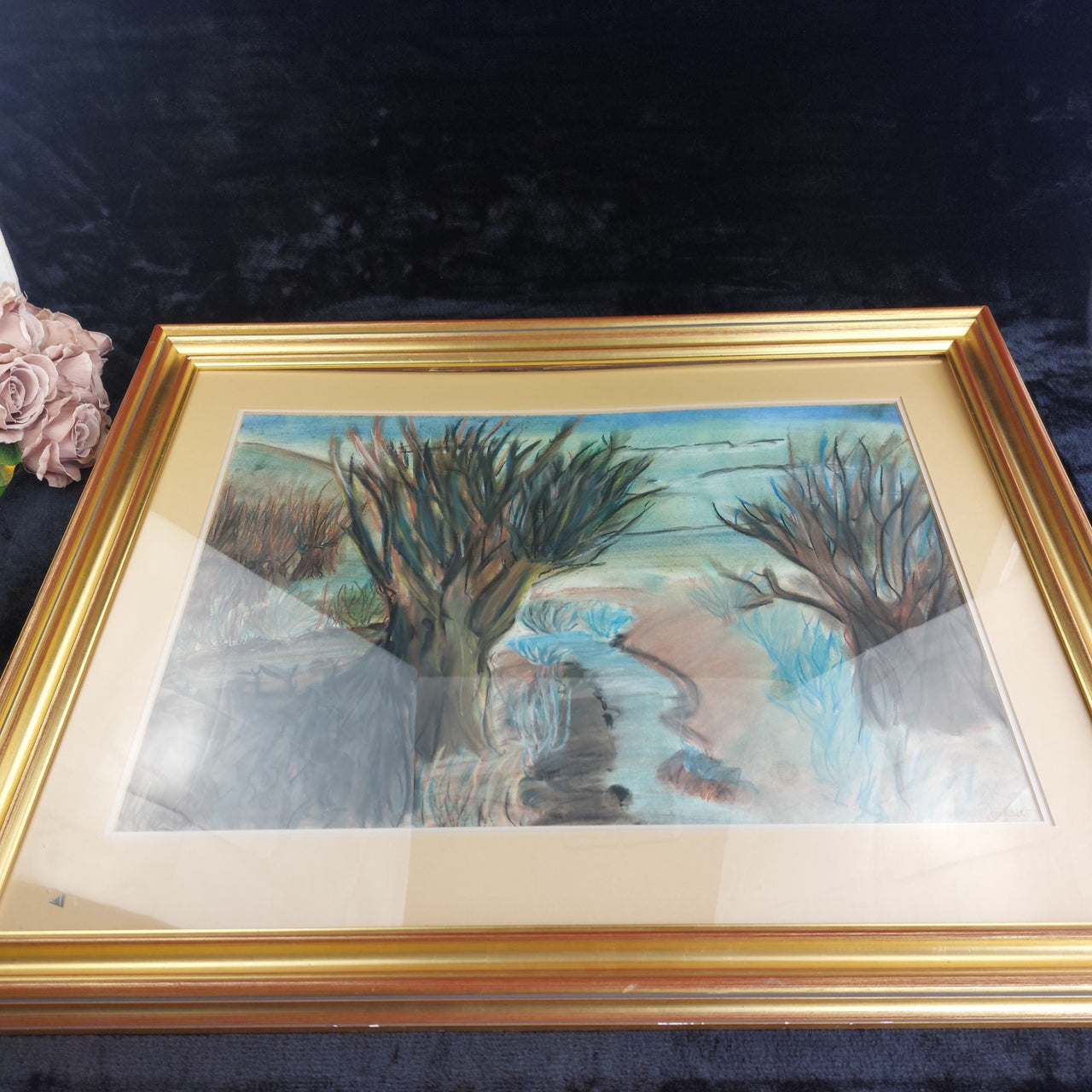 Wendy Original Draycott Pastel Artwork – Framed River Landscape Painting Canvas13