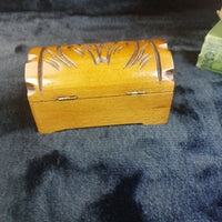 Thumbnail for French Vintage Wooden Jewelry Box –Small Chest with Red Velvet Lini Hand-Carved8