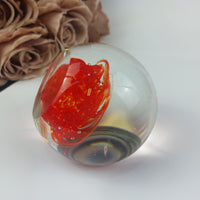 Thumbnail for Murano Style Glass Paperweight Vintage -Footballer Etched Swirl Art Italy 4