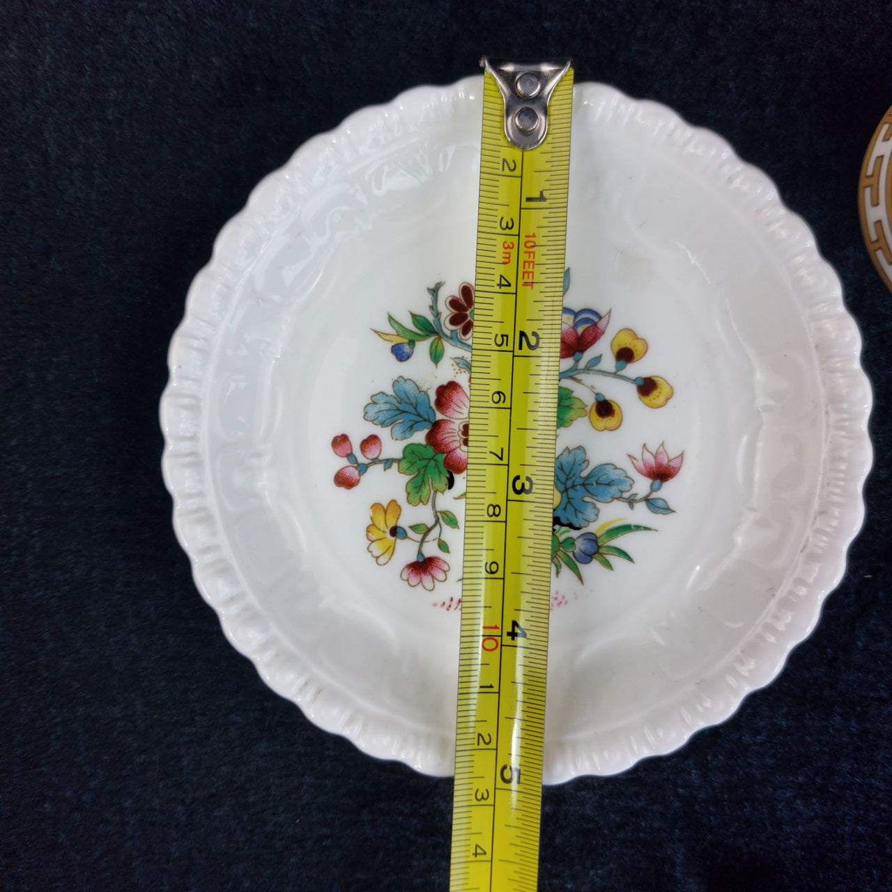 Ming Rose Coalport & Plate Bell Set – Floral Vintage Bone China pin dish White4