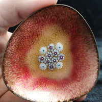 Thumbnail for Limoges Copper Enamel Bowl Flowers On White Pink And Scotland Enamel on copper.5
