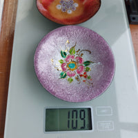 Thumbnail for Limoges Copper Enamel Bowl Flowers On White Pink And Scotland Enamel on copper.12