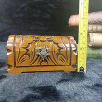 Thumbnail for French Vintage Wooden Jewelry Box –Small Chest with Red Velvet Lini Hand-Carved10