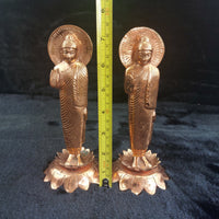 Thumbnail for Very Rare Copper Buddha Statues Pair  , Possibly Antique, Good, xmas, 19cm gift2