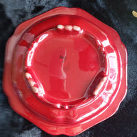 Thumbnail for Royal Doulton Flambe Noke Bowl Scenic Red Transferware Dish, England chipped.7