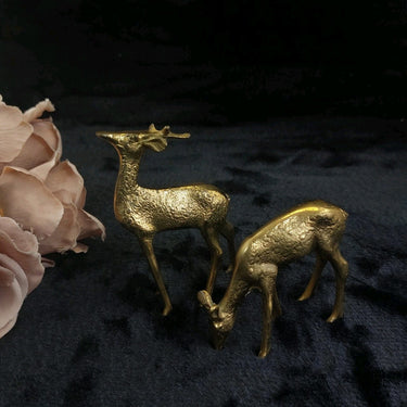 Vintage Brass Deer Figurine Set – MidCentury Home Decor0