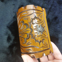 Thumbnail for French Vintage Wooden Jewelry Box –Small Chest with Red Velvet Lini Hand-Carved12