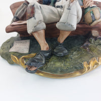 Thumbnail for Capodimonte Figurine Man Old on Bench –6.7