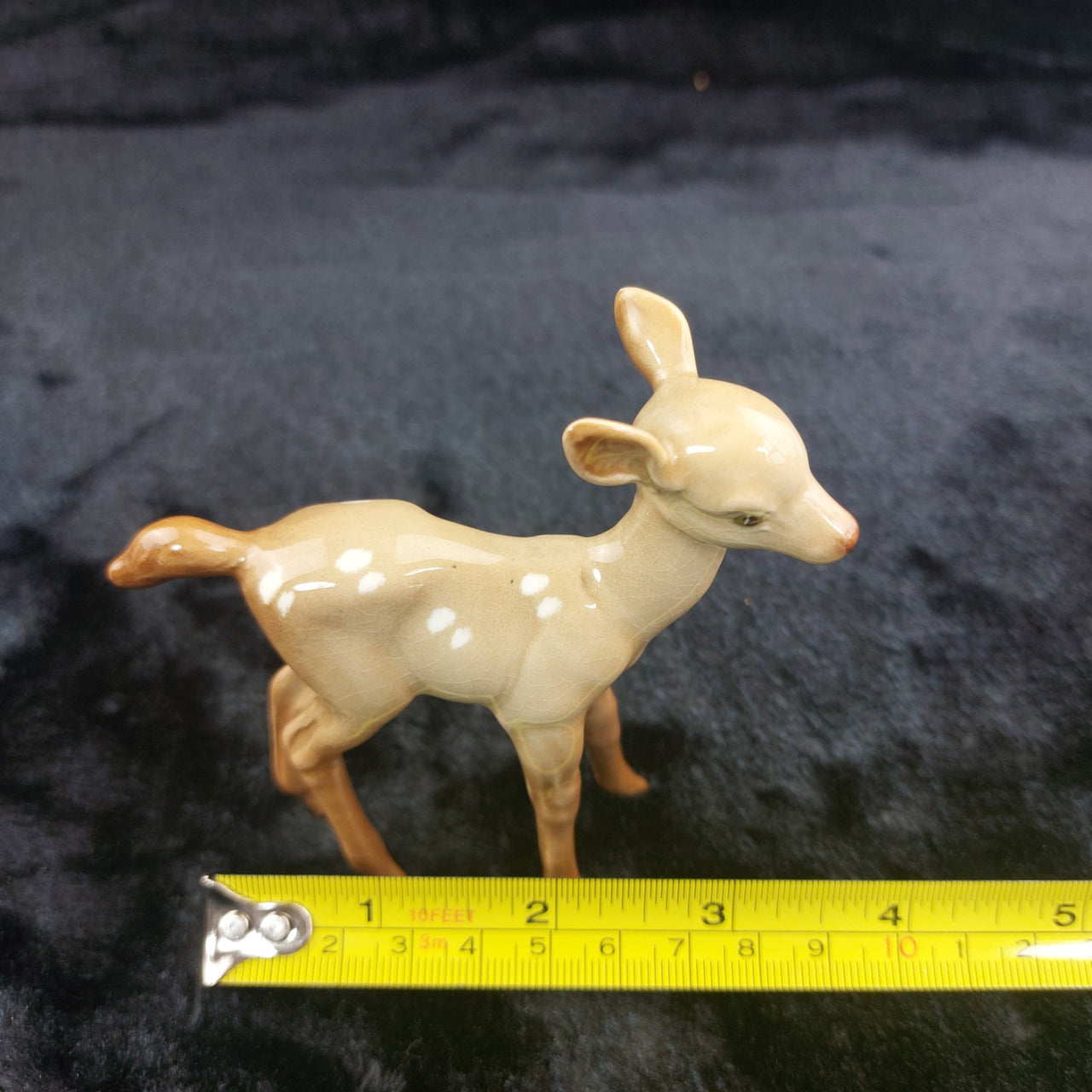 Beswick England Fawn Figurine -Deer Spotted Baby Glazed Vintage 4" Long Beige13