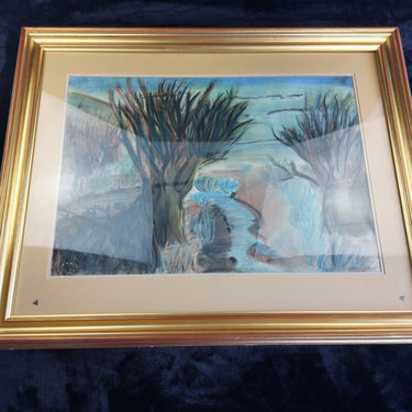 Wendy Draycott Original Pastel Artwork – Framed River Landscape Painting Canvas0