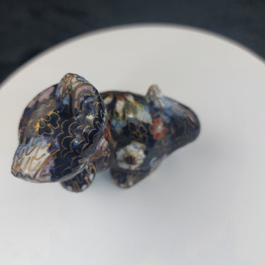 Chinese Cloisonné Enamel Cat Figurine – Handcrafted Collectible Vintage 1